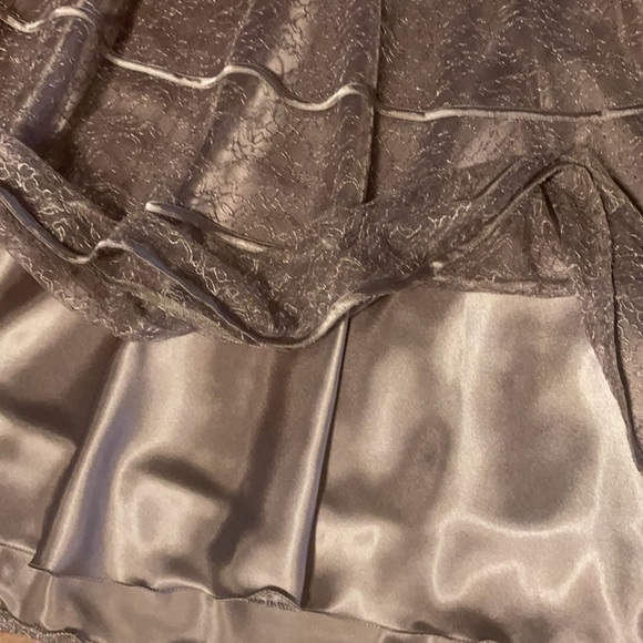 JS COLLECTION FORMAL / wedding LACE / SATIN OVERLAY LONG TANK DRESS  sz 10 TAUPE - Picture 15 of 16